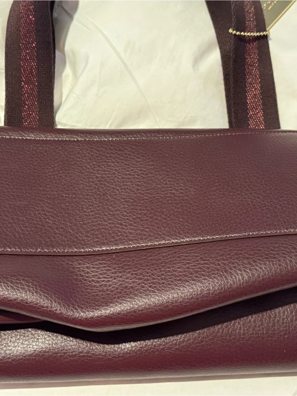 Coach Leather Hobo in Burgundy with Gold Logo